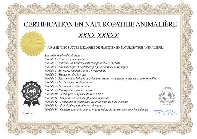 certification de naturopathe animalier